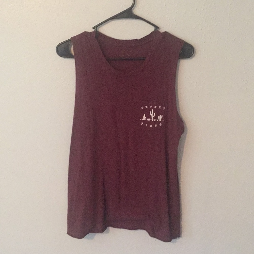 Desert Vibes Burgundy Tank Top